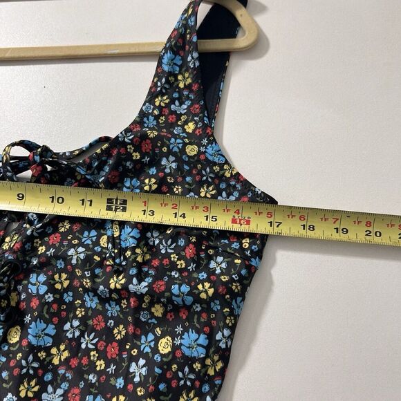 GANNI Swim Suit Women’s 44 One Piece Floral Lace Up Summer Vacation Tropical - Picture 6 of 7